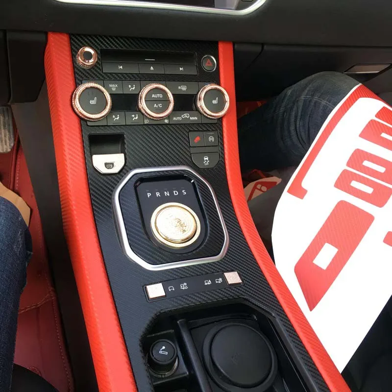 Car-Styling 3D Carbon Fiber Car Interior Center Console Color Change Molding Sticker Decals For Land Rover Range Rover Evoque