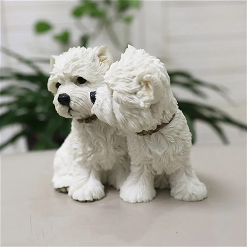 Моделирование милый щенок West Highland White Terrier креативный домашний декор счастливая