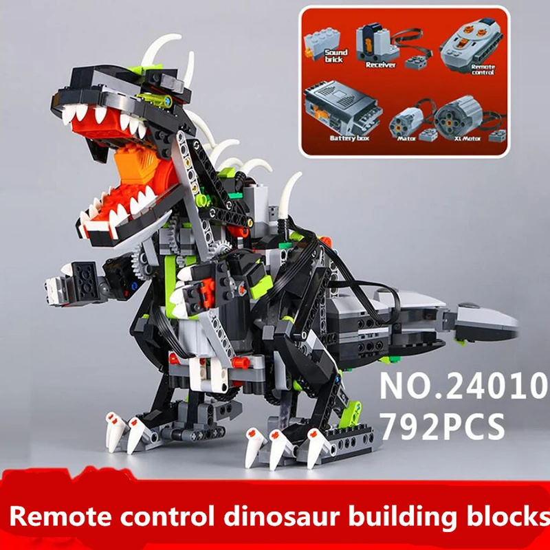 

24010 792pcs Science technology building blocks super 3 in 1 dinosaur remote control sound function toys for children oyuncak