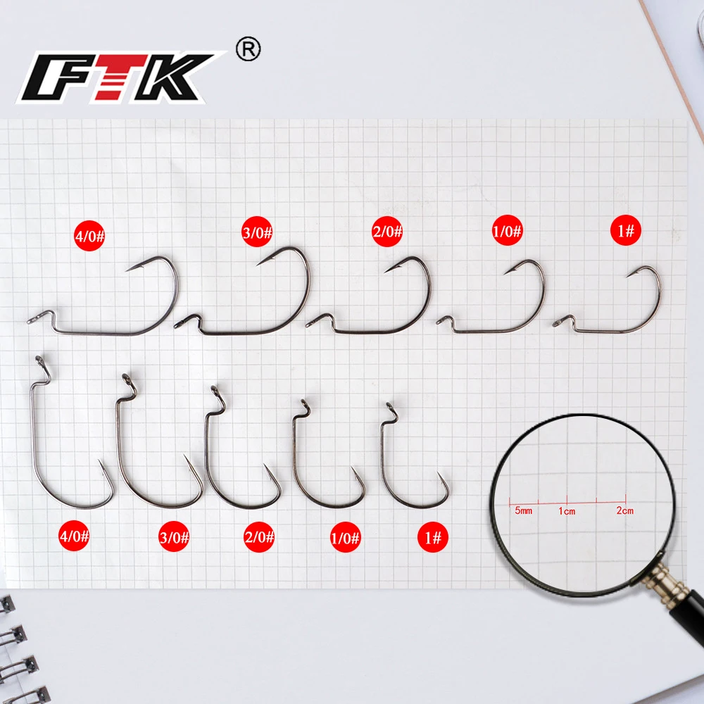 FTK Fishing Hook Baitholder Lure Hook 60 pcs/lot Bass Lure Holder Fly Tying  Crank Hook Set Saltwater Needle Fishhook