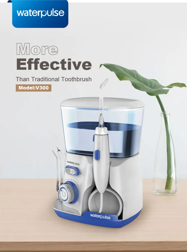 

Waterpulse V300G Oral Irrigator 5pcs Tips Dental Water Flosser Water Floss 800ml Water Flossing