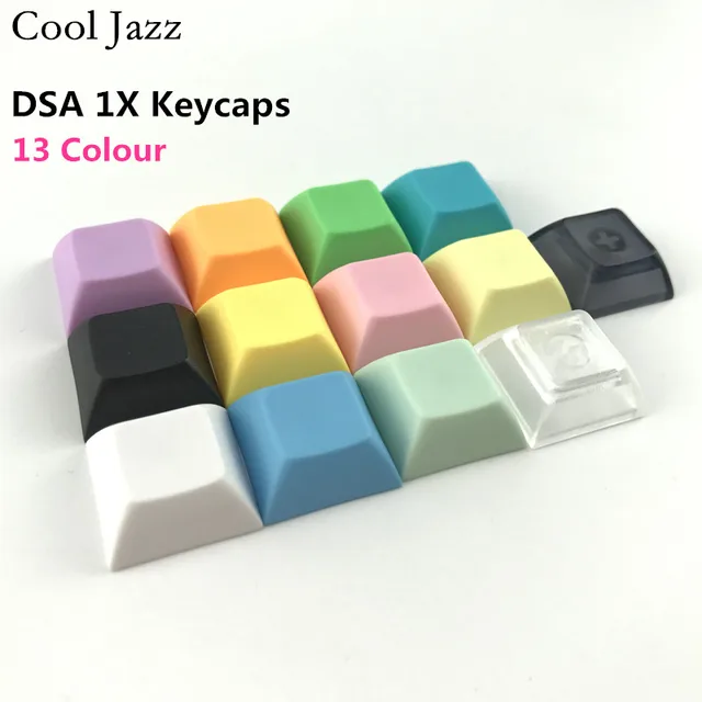 Cool Jazz pbt keycap dsa 1u mixded color green yellow blue white Transparent keycaps for gaming
