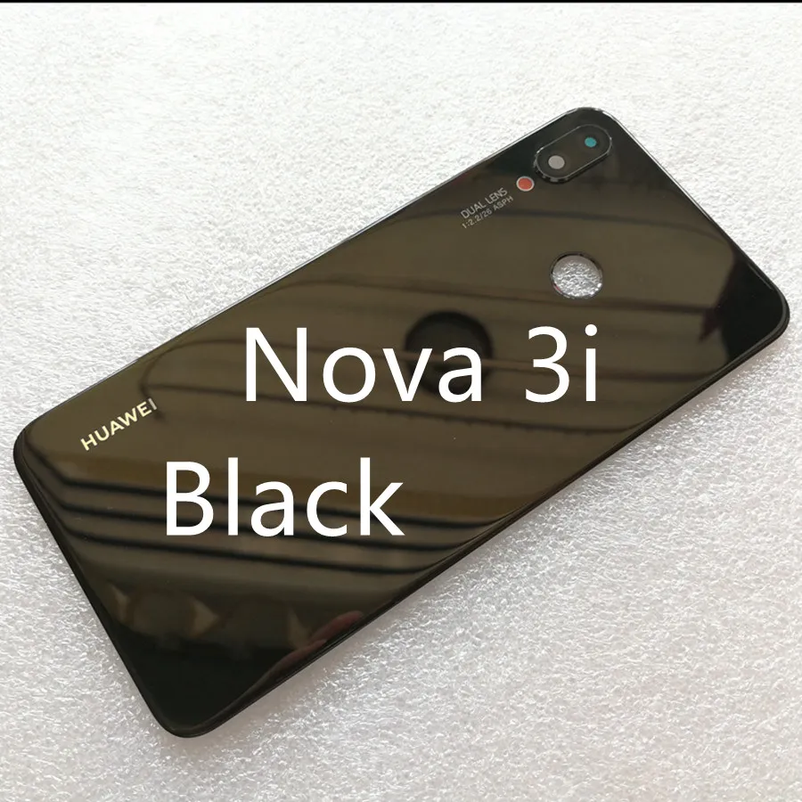 Крышка батареи для huawei Nova 3 Задняя стеклянная задняя дверь корпус чехол для huawei Nova 3i крышка батареи с объективом камеры Замена