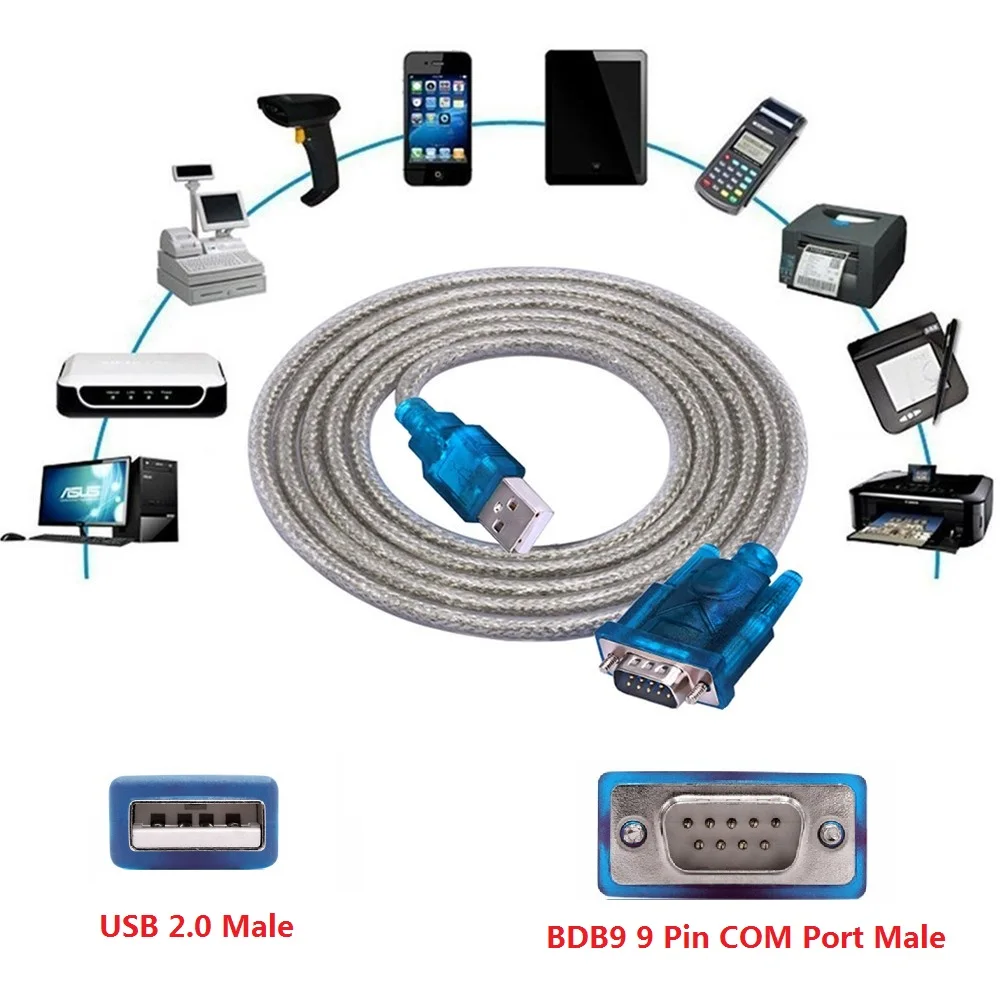 USB إلى RS232 المنفذ التسلسلي 9 دبوس DB9 كابل المسلسل كوم مهايئ منفذ محول CH340 دعم PLC PC GPS POS راوتر كاميرا رقمية