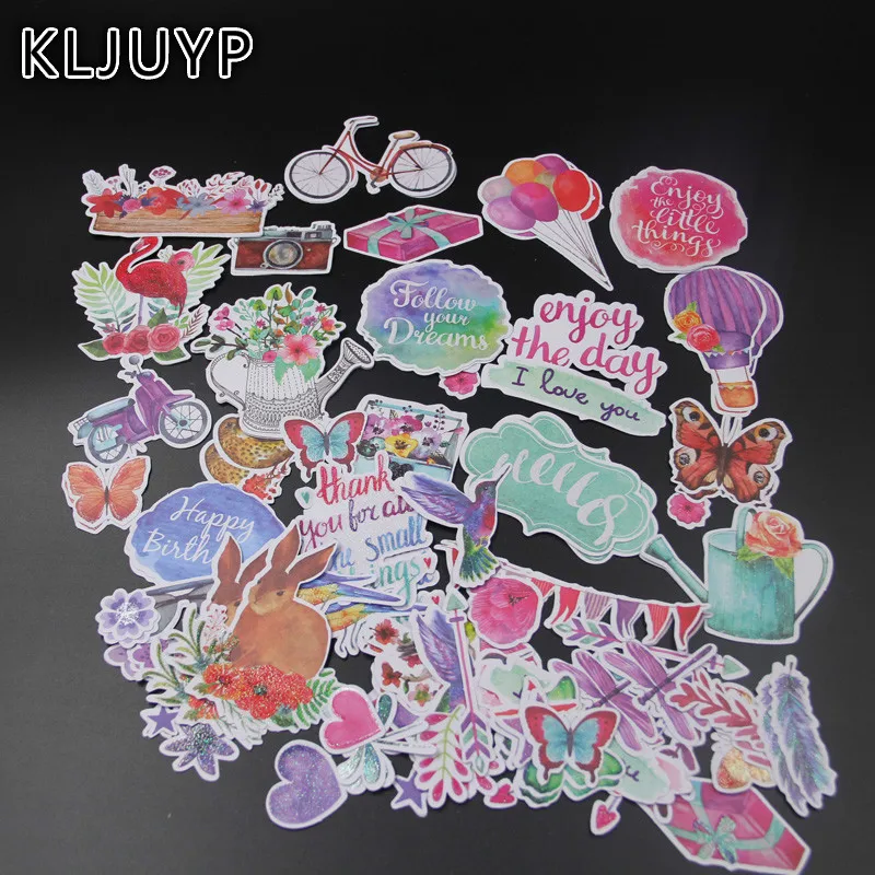 

KLJUYP 106pcs enjoy the day Cardstock Die Cuts for Scrapbooking Happy Planner/Card Making/Journaling Project