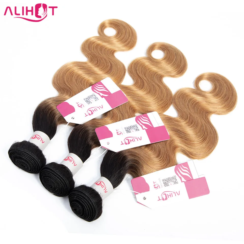 Ali Hot Hair 1B/27 2 Tone Ombre Peruvian Body Wave Hair 100% Human Hair 3 Bundles With Closure Remy Hair Extensions Ali Hot Hair 1B/27 2 Tone Ombre Peruvian Body Wave Hair 100% Human Hair 3 Bundles With Closure Remy Hair Extensions