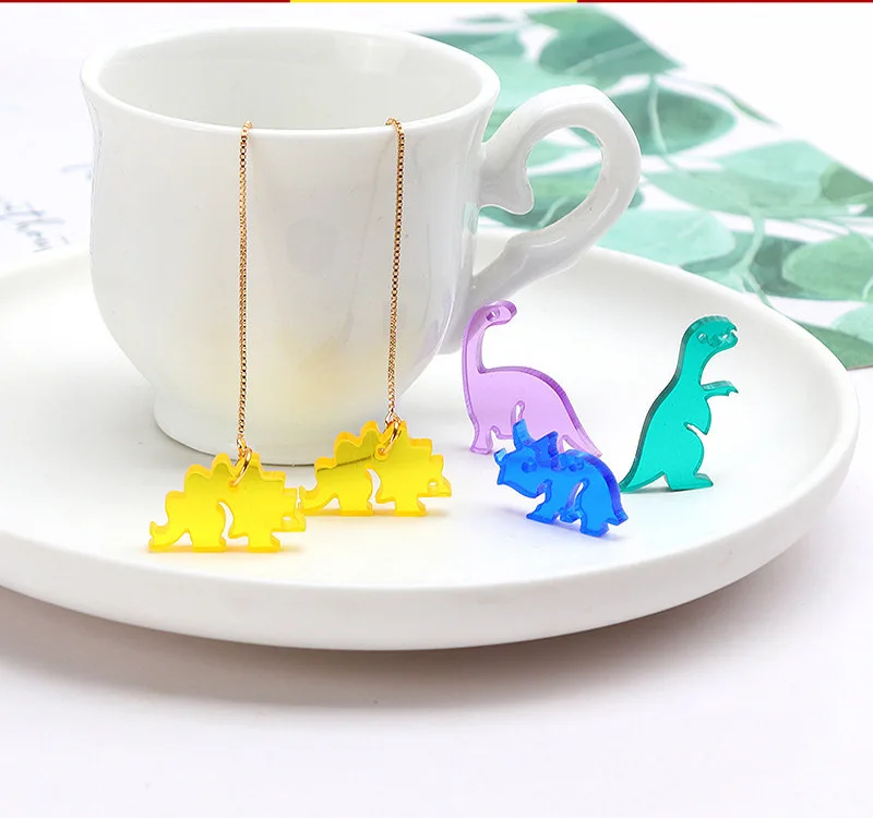 

5pcs Acrylic Dinosaur Earring Pendant Fitting DIY Handmade Ear Nail Ear Clip Earrings Jewelry Accessories