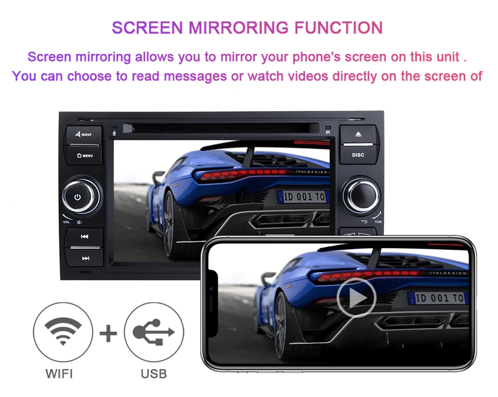 Discount 2 din Android 9.0 Car DVD Player Multimedia For Ford Focus 2 3 Ford Fiesta Mondeo 4 Kuga C-Max S-Max Fusion Transit GPS Radio 6
