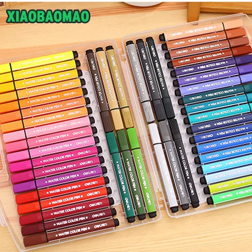 

12/18/24/36/48 Colors/ Lot Water Color Pen Brush Marker Highlighter For Kids Stationery Copic Markers Art Supplies School