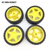 Free shiping !!! 4Lot/package Deceleration DC motor + supporting wheels smart car chassis, motor / robot car wheels for arduino ► Photo 3/5
