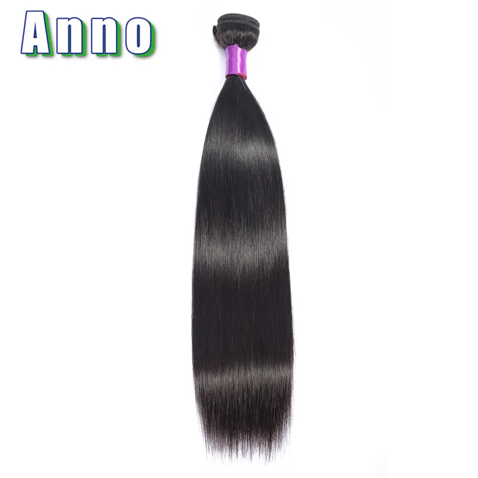 Annowig Malaysian Straight Hair Weaves 3 Bundles With Closure Human Hair Bundles With 4*4 Lace Closure Human Hair Extensions