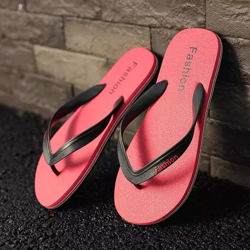 

Summer Men's Slippers Flip Flops Non Slip Beach Sandals Flat Bottom Pinch Sandals