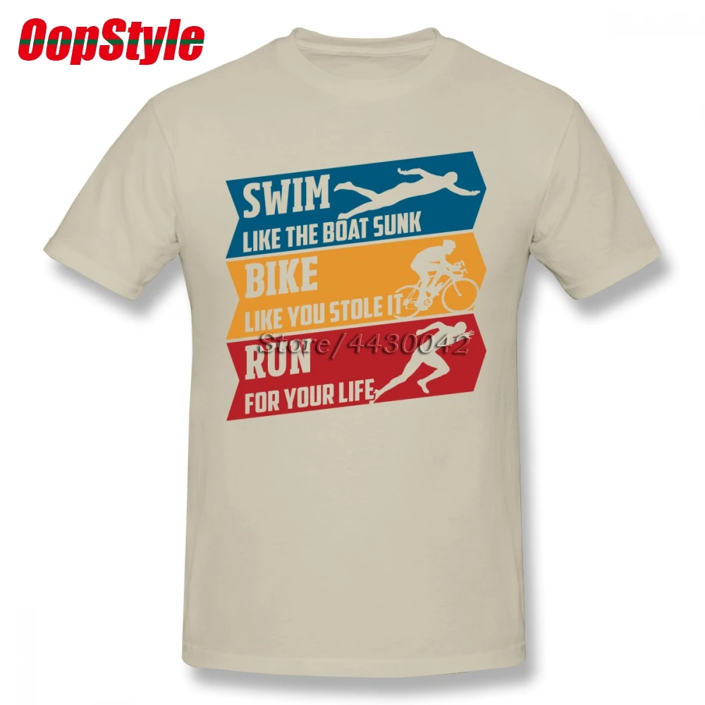Love Swim Bike Run T-shirt For Men Dropshipping Short Sleeve Cotton Plus Size Custom Team Tee 4XL 5XL 6XL | Мужская одежда