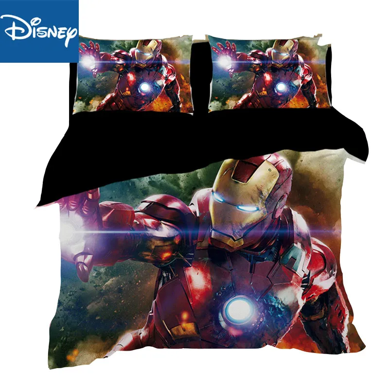  Disney Cartoon Iron man bedding set for bedroom decor single bed sheets quilt twin size duvet cover - 33041777156
