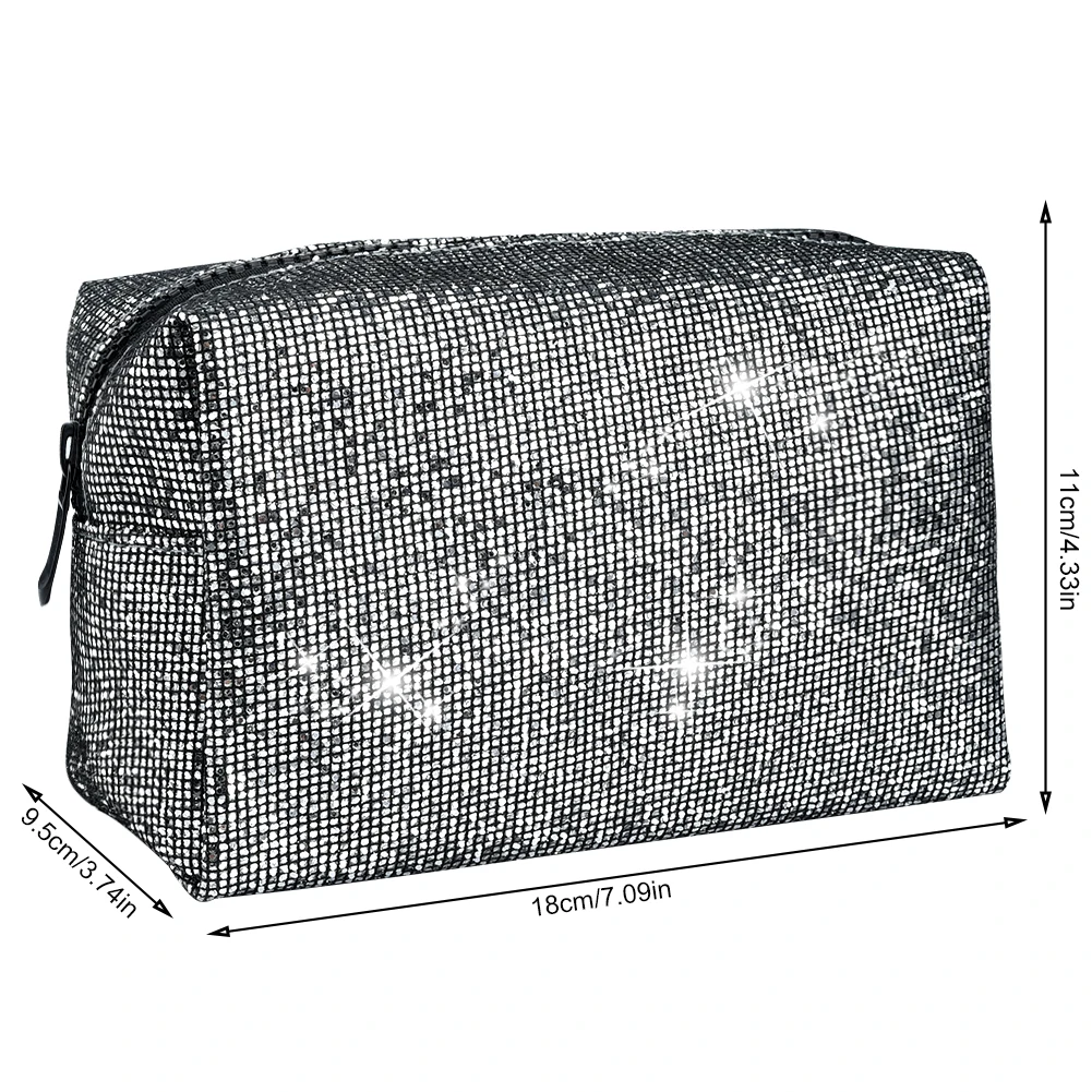 Fecilia Женская Блестящая косметичка и чехол для макияжа Сумки сумка с блестками Серебряный кошелек Органайзер пенал для девочек Beaut Kit