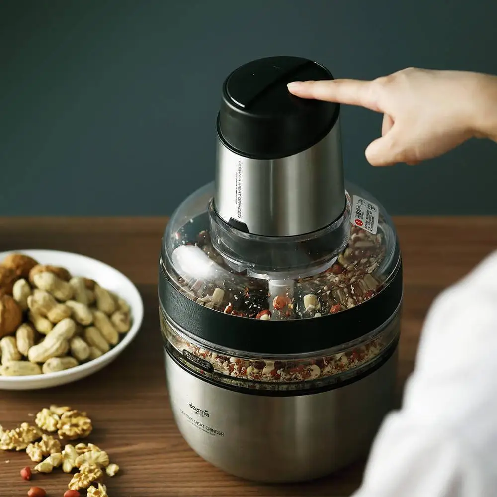  Original Xiaomi Deerma 1.8L Stainless Steel Meat Food Blender Electric Grinder Automatic Mincing Ma