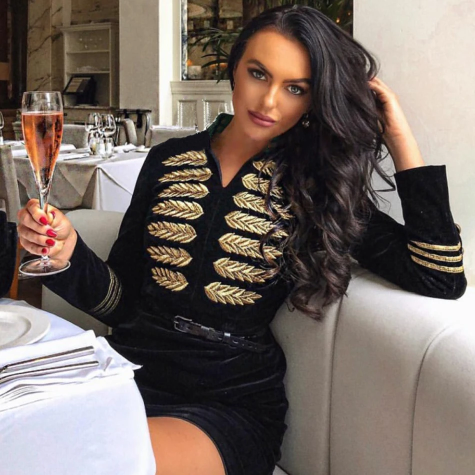 

Seamyla 2019 New Women Bandage Dress Vestidos Fashion Embroidery Celebrity Party Dress Sexy Black Bodycon Runway Club Dresses