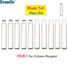 10 шт./лот, универсальный ключ 54#, флип-ключ для автомобиля, пустой, № 54, HCA/HU83, флип-ключ с канавками для Citroen, для peugeot