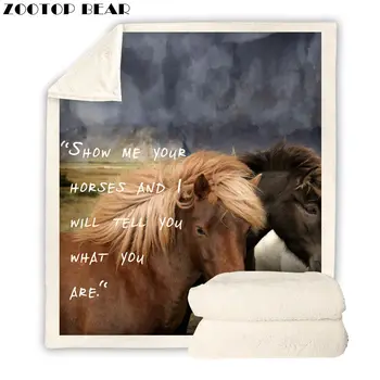 

Horse Animal Throw Blanket Poster Adult Wearable Plush Boys Soft Office Quilts Drop Ship Brand Fashion Travel Picnic 3D Printed