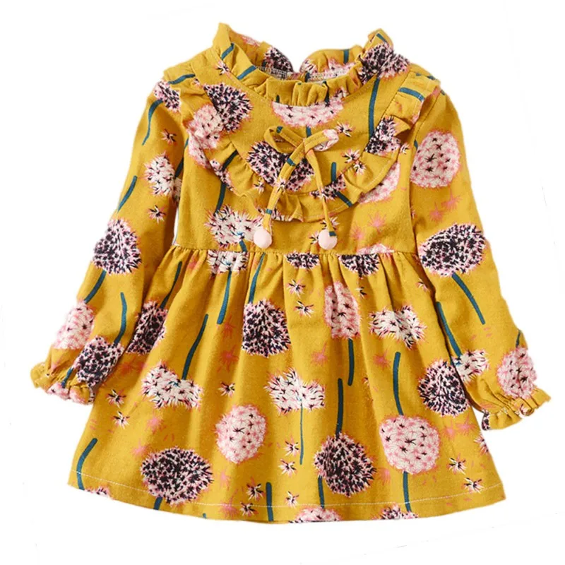 

Baby Girls Dress Autumn Print for Kids Clothing 2018 Children Party Dresses for Girls Clothes Princess Dress