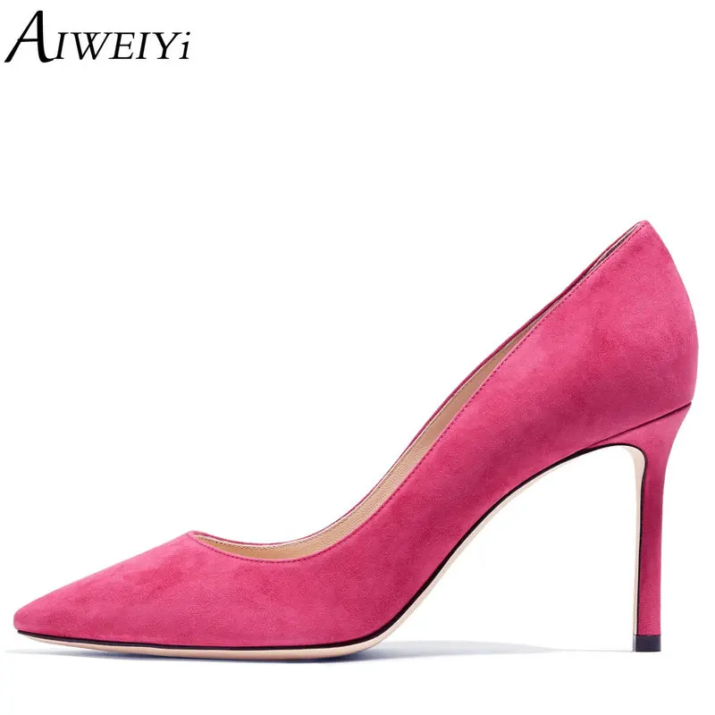 

AIWEIYi Basic Pumps Women's Fashion High Heels Shoes 8CM/10CM/12CM Pointed toe Slip On High Heels Peach Ladies Stiletto Shoes