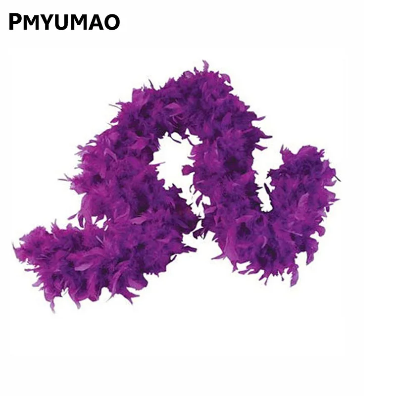 wholesale about 80g purple color feather boa about 2M dense feather