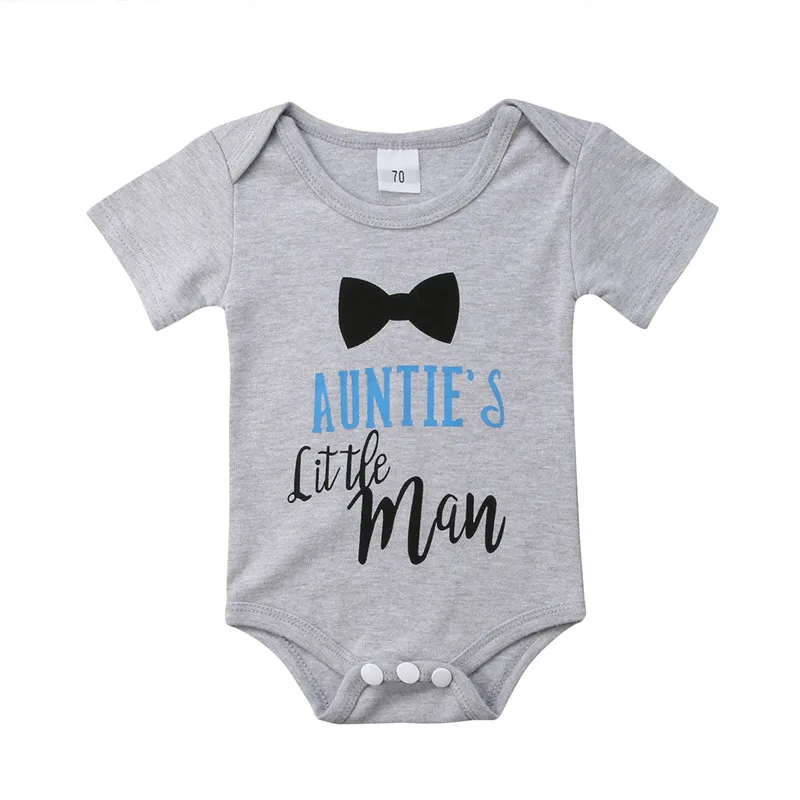 Summer Fashion Newborn Printed Bodysuit Baby Kids Boy Short Sleeve