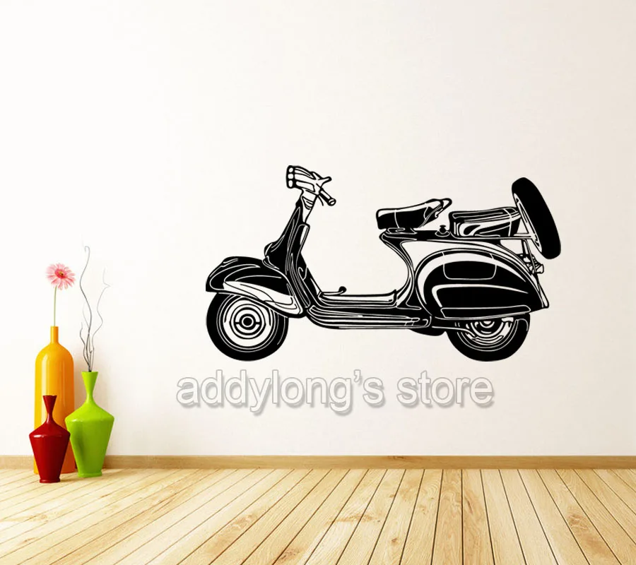 

SCOOTER wall sticker lambretta mod bedroom motorbike decallarge art vinyl