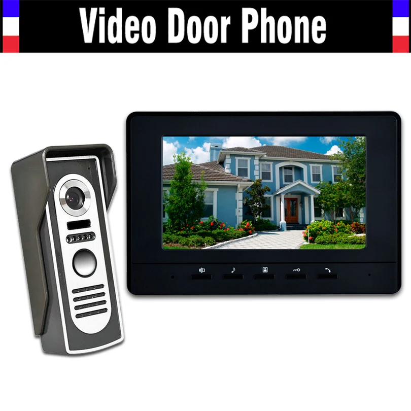 

7" LCD Monitor Video Door Phone Intercom Doorbell System Video Intercom Kits IR Camera Video Door bell Doorphone for villa home