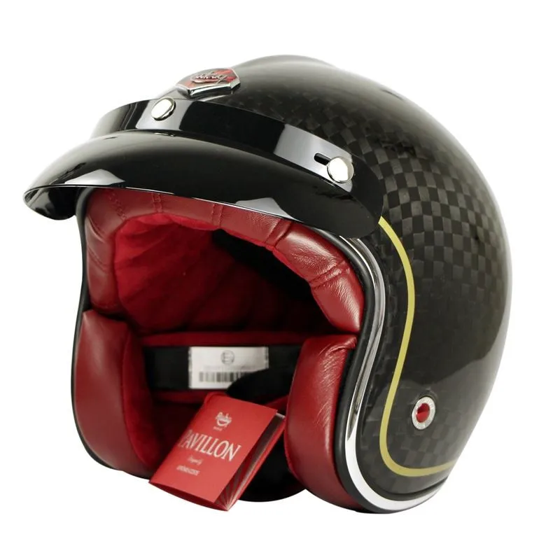 Discount carbon fiber Motorcycle Open Face Helmet Retro Motorbike