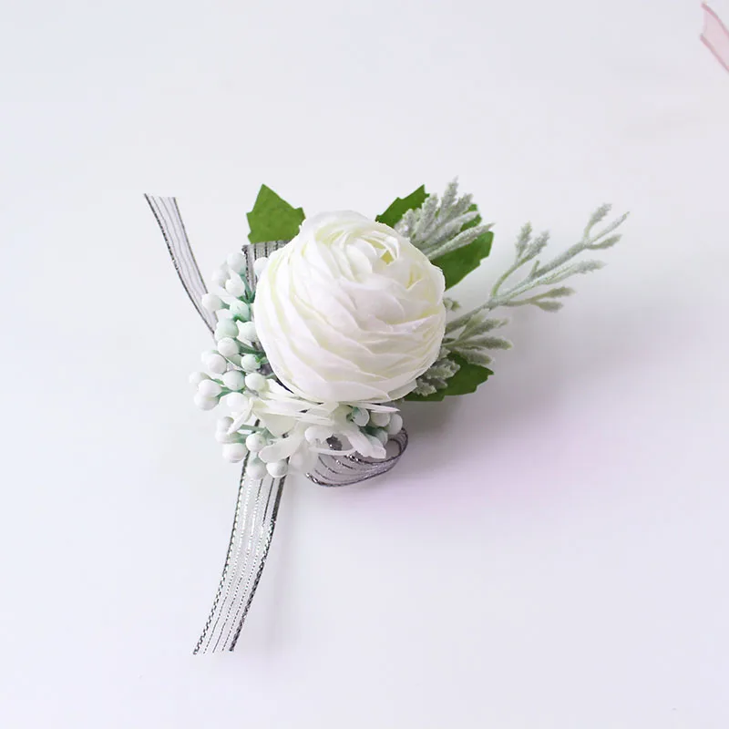 wedding boutonniere Wrist Corsage Bracelet  (1)