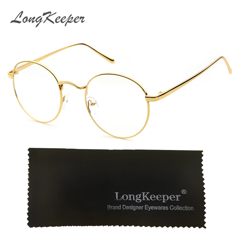 Круглые очки LongKeeper черные серебристые золотистые оправа для женщин и мужчин