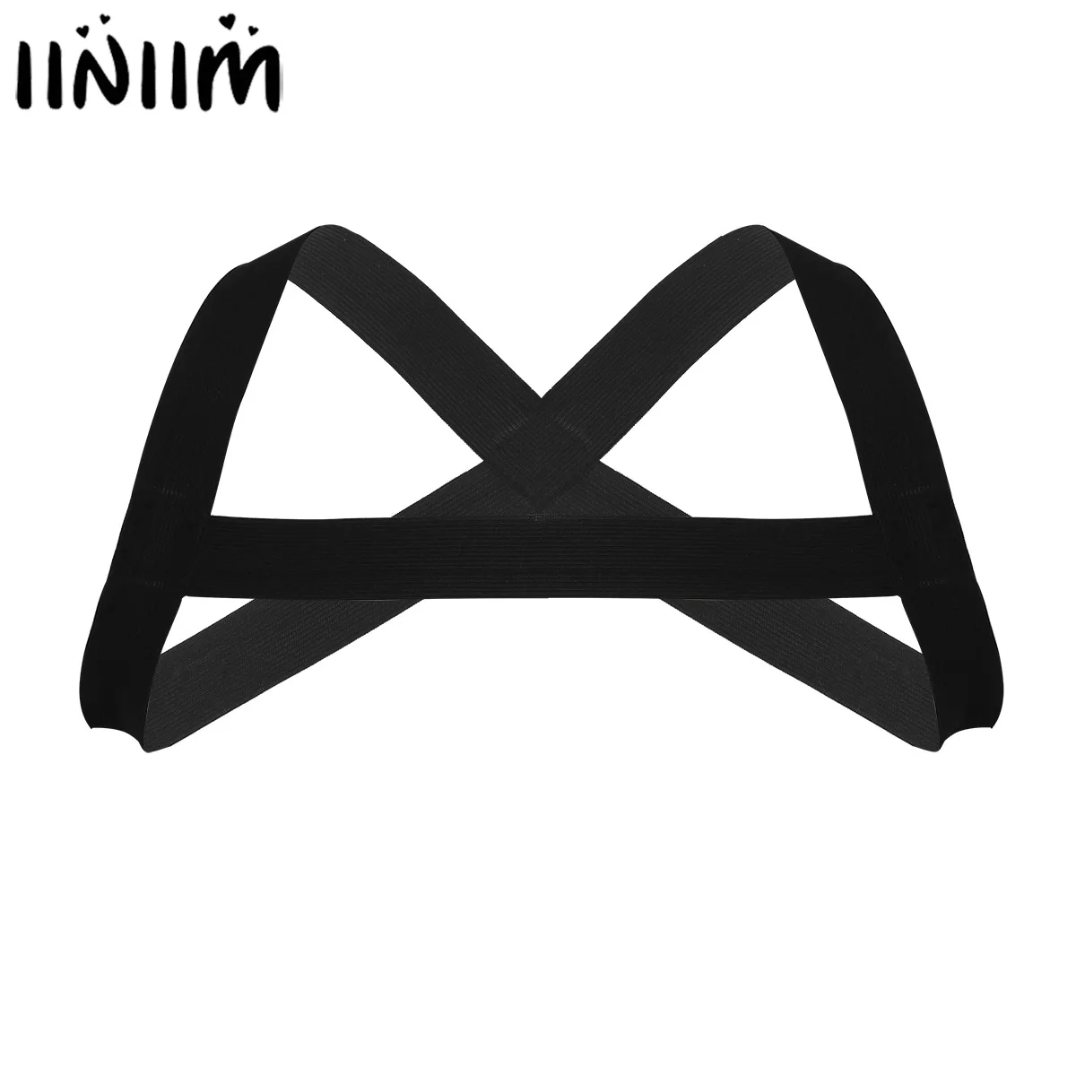 

iiniim Mens X-Shape Back Spandex Elastic Muscle Harness Belt Punk Pole Dancing Costumes Strap Bondage Harness Man Male Clubwear