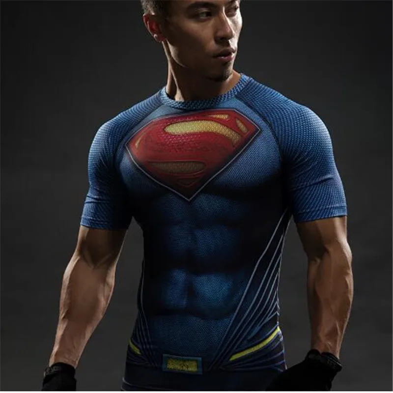 Captain America Superman T shirt 3D Printing T shirt Men's Upper Sleeve