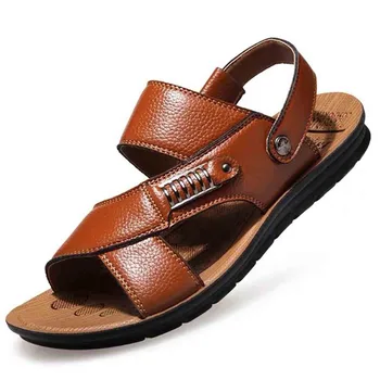 

Buckle Leather Leather Head Layer Comfortable Breathable And Quick-drying Summer New Men's Sandals Leather Dual-use Breathabl