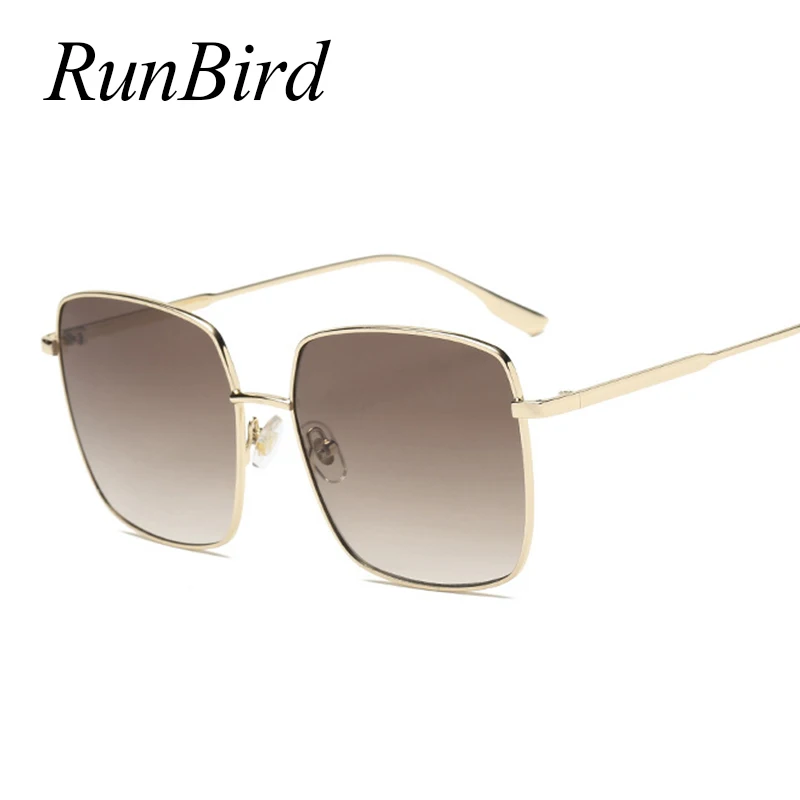RunBird большие квадратные солнцезащитные очки с плоским верхом для женщин