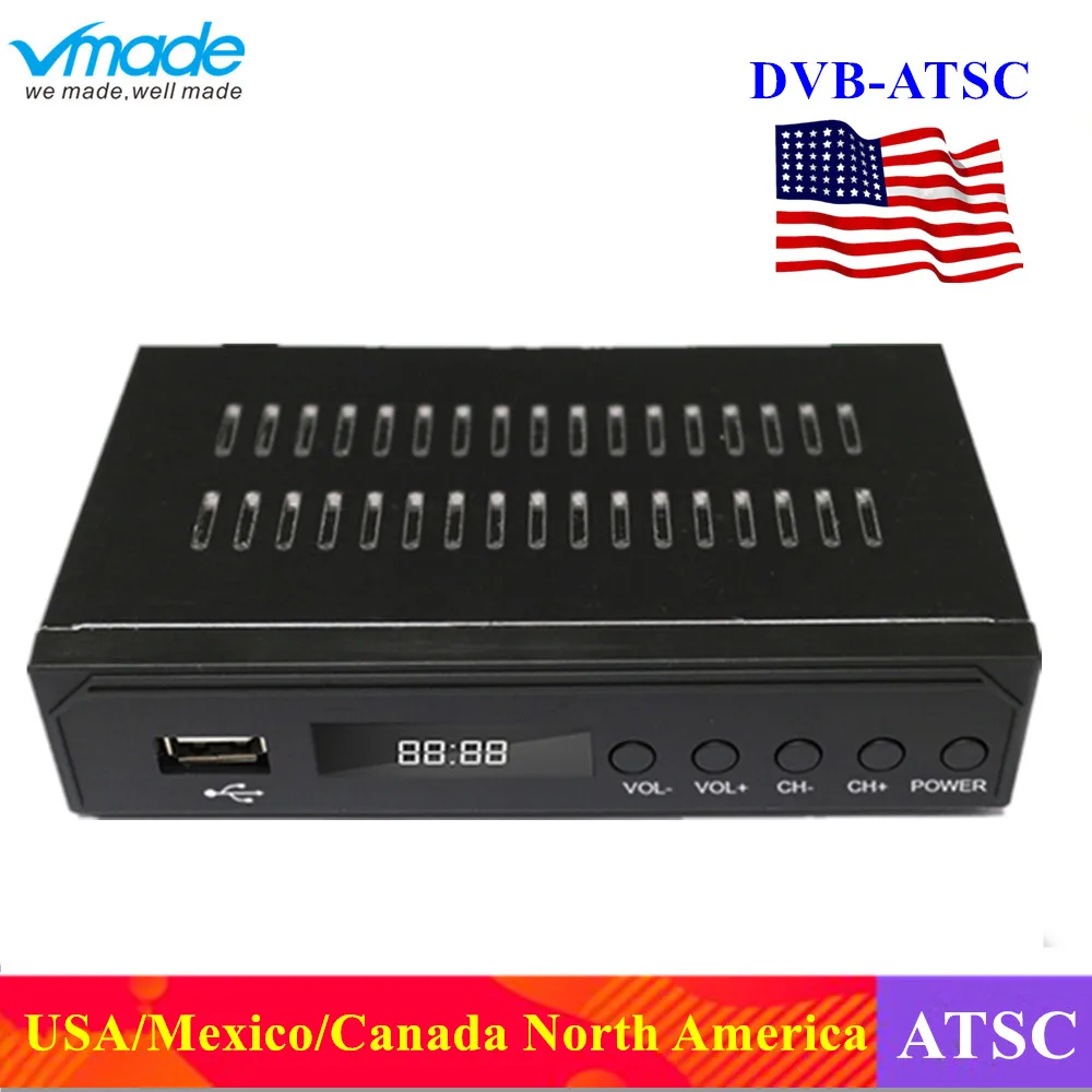 Vmade спутниковый ресивер HD цифровой DVB ATSC ТВ-тюнер к уплате MPEG4 DVB-ATSC тюнер Поддержка bisskey Корея Канада