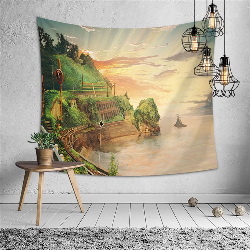 

Scenery Tablecloth Large Wall Hanging Tapestry for Apartment Interior Bedroom Home Decorative Anime Printing Tapestry with Japan