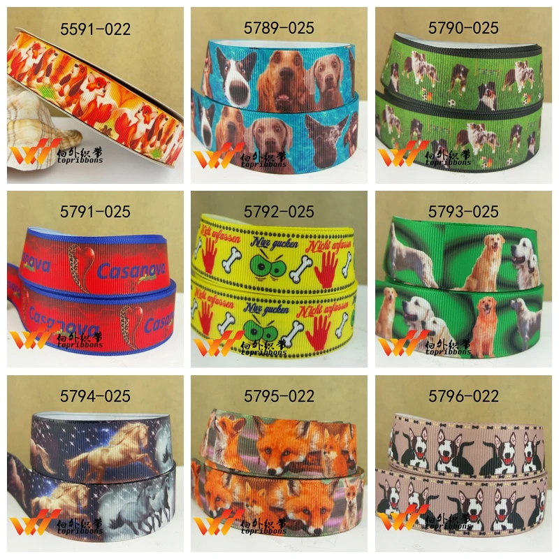 

Free shipping 50 yard Cartoon printed grosgrain ribbon 5796