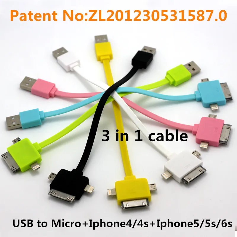 3 in 1 usb cable Charging and data sync Applicable to usb to micro to
