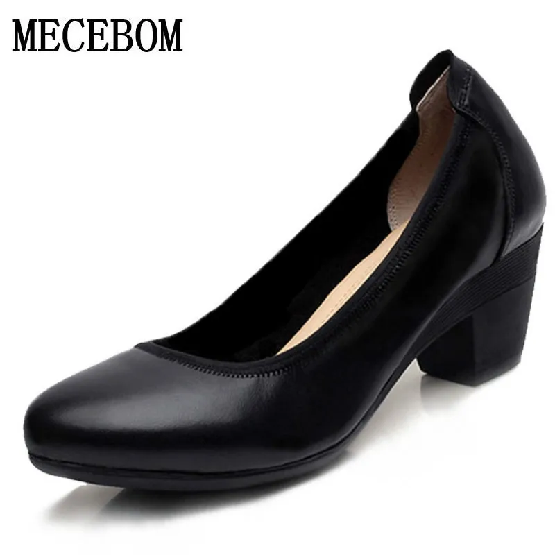 

Super Soft Flexible Pumps Shoes Women Clasiscal OL Pumps Spring Med Heels Offical Shoes Size 32-43 square heel pumps 662W