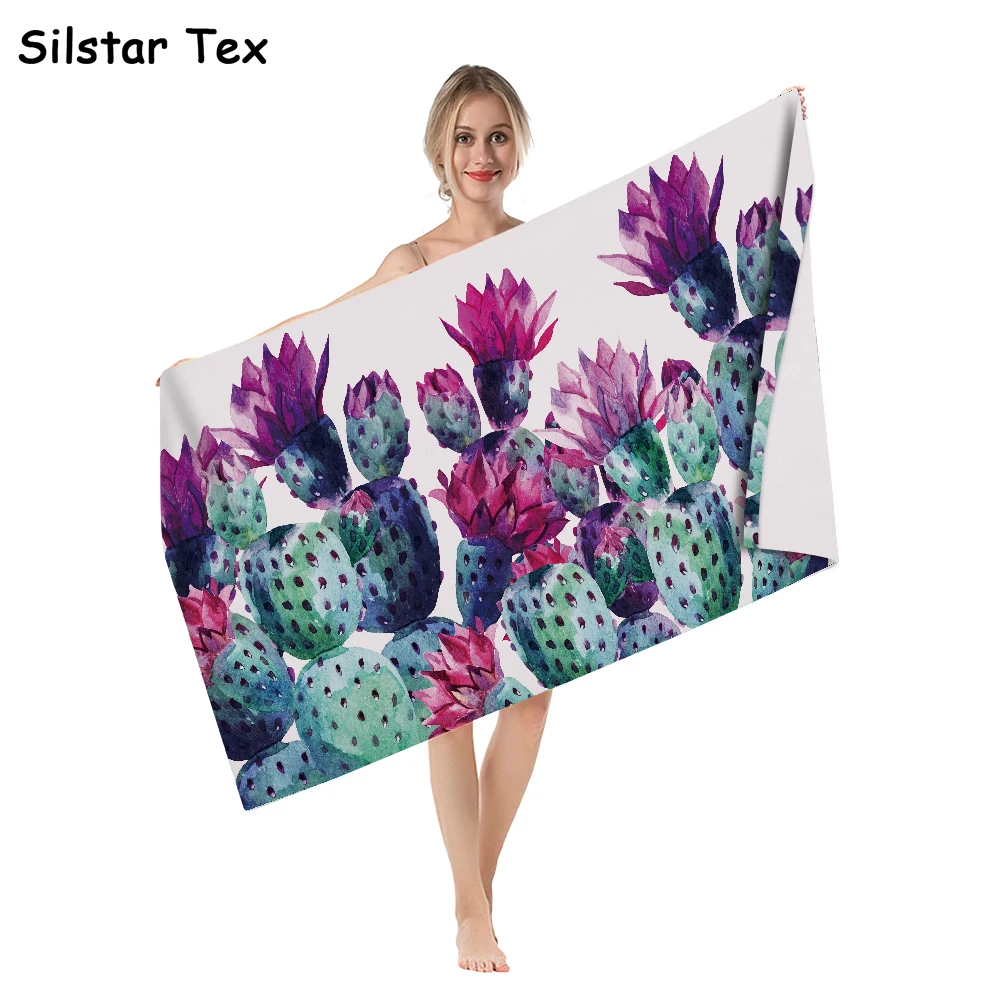 Silstar Tex тропические растения купальное полотенце Цветочные пляжные полотенца из