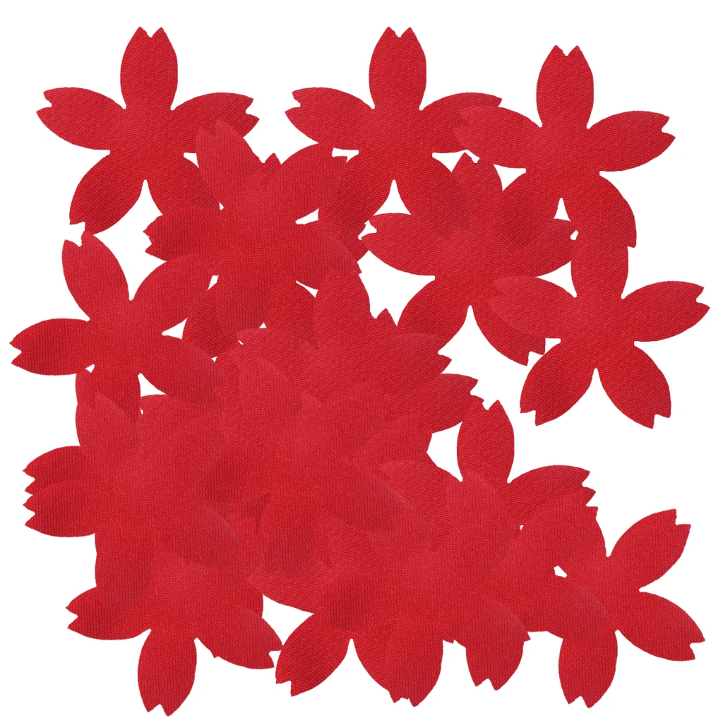100pcs Cut Out Satin Drill Fabric Flower Pieces for DIY Wedding Bridal Craft 4cm