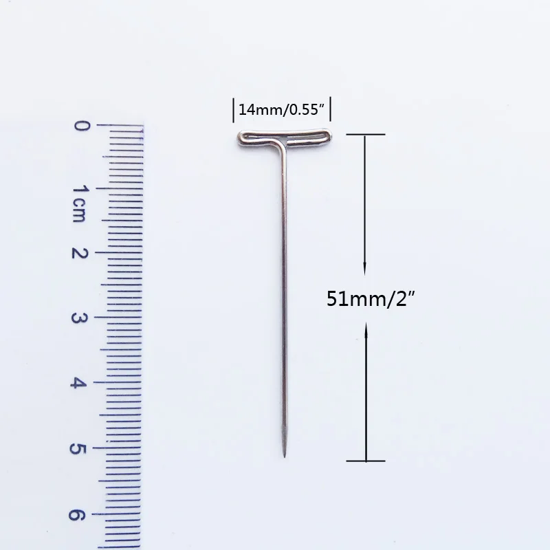 50 шт. T-PINS "(51 мм) для моделирования, размещения служебных записок, пошив и ремесел парик pin