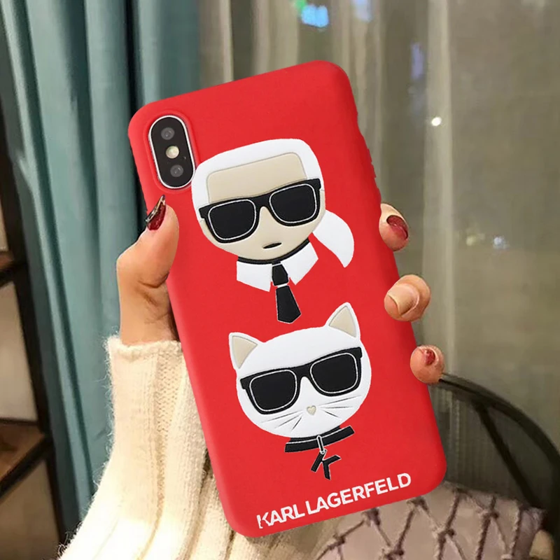GYKZ Fashion Karl Lagerfeld Fitted Case For iPhone 7 XS MAX X XR 6 6s 8 Plus Funny TPU Soft Phone Cover For iPhone X
