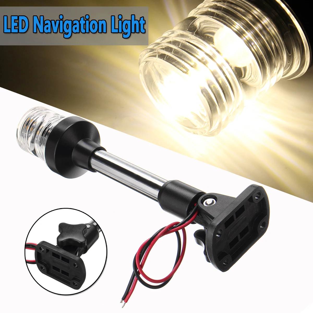

Pactrade Marine Boat Fold Down Fold Down LED Navigation Light For Yacht Boat Stern Anchor Light 12-24V Sailing Signal Light 25cm