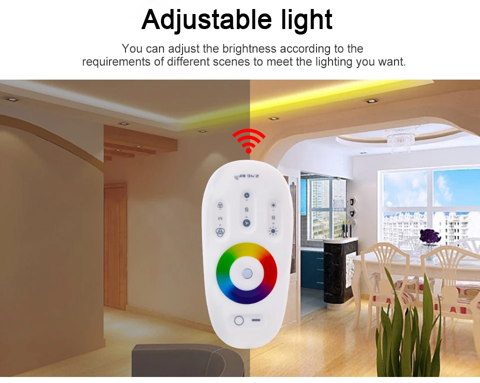 DC 12V-24V 2.4G RF Remote LED Controller RGB Controller Wireless Touch Screen RGBW Controller for Mi light RGB Tape RGBW Strip (9)