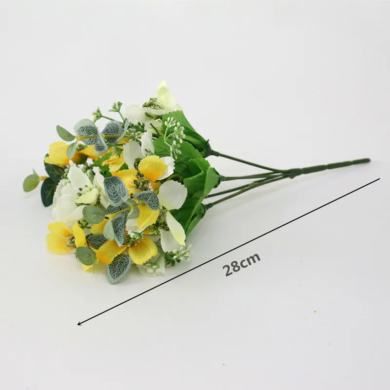 Flone Emulation Plastic Flower Chrysanthem Artificial Silk Flowers Little Daisy For Wedding Home Office Leisure Party Decora (10)