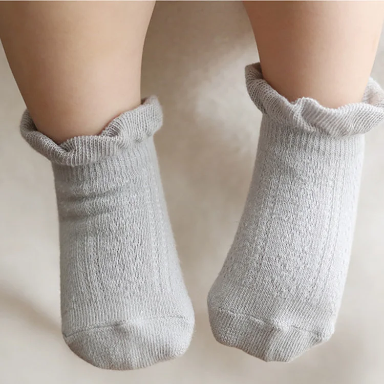 Носки для маленьких девочек от 1 до 24 месяцев, хлопковые сетчатые Дышащие носки для малышей нескользящие носки для новорожденных девочек CS.31 - Цвет: CS.33 Grey