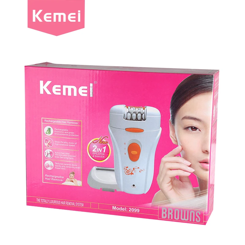 Kemei depilador feminino 2 in1 белый Эпиляторы удаления волос леди бритвы депиляция Электрический D Эпиляторы epilasyon триммер для Для женщин